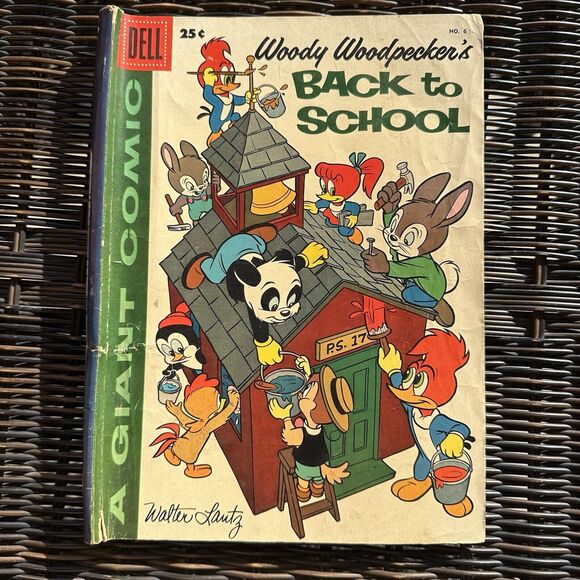 Woody Woodpecker's Back‎ to School  No. 6 1957 Dell Comic - Picture 1 of 6